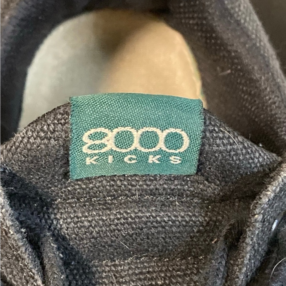 8000 Kicks Hemp Sneakers, Womens 8, black, fair